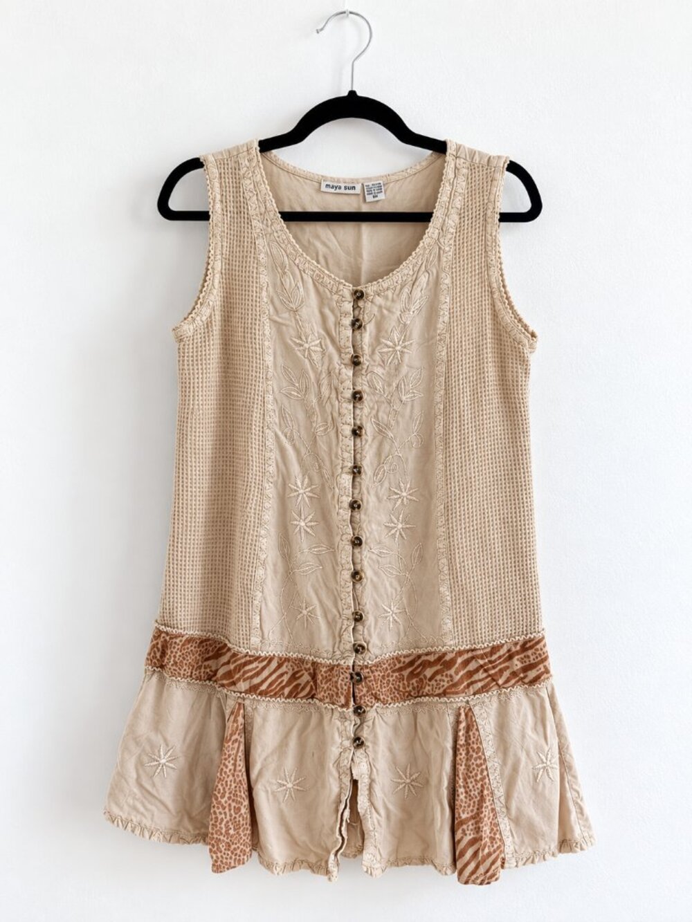 Vintage Y2K Whimsigoth raya sun Beige Dress, Size 1X